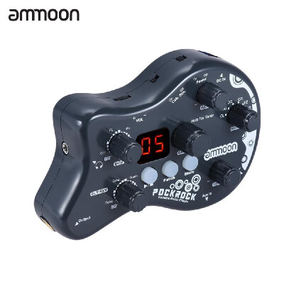 

ammoon PockRock Portable Guitar Multi-effects Processor Effect Pedal 15 Effect Types 40 Drum Rhythms Tuning Function with Power