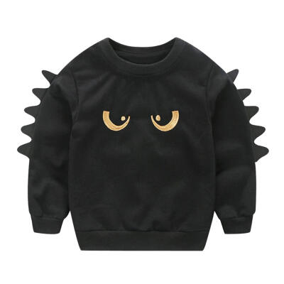 

Boys Warm Sweatshirt Long Sleeve Cartoon Eyes Print Cotton Children Tops