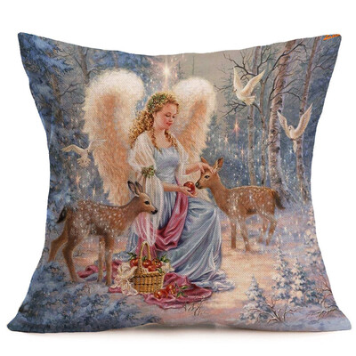 

〖Follure〗Merry Christmas Linen Pillow Cases Sofa Cushion Cover Home Decoration