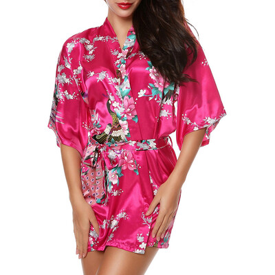 

Sexy Women Silk Satin Kimono Robe Bathrobe Nightgown Loungewear
