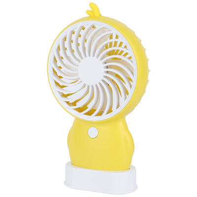 

Greensen Mini Portable USB Charging Fan Cartoon Shape Handheld Desktop Fan Two Wind Speed Yellow