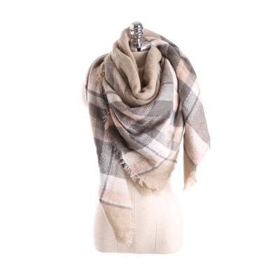 

Salybaby Lattice Stitching Multicolor Color Imitation Cashmere Scarf