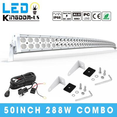 

3D White 50Inch Curved 672W Led Light Bar Offroad 4WD Driving Truck Boat ATV 52"