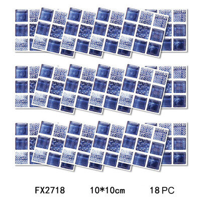 

〖Follure〗18PCS 3D Self-adhesive Wall Stickers Simulation European Geometric Tile Stickers