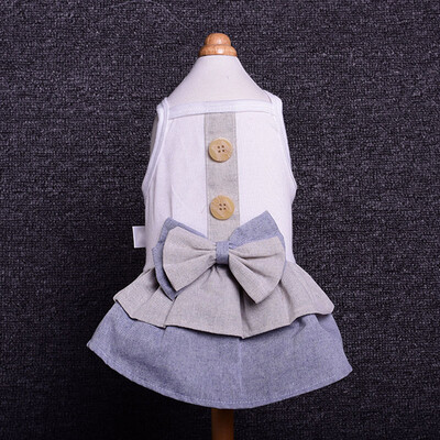 

Dresses For Small & Medium Dog Spring Summer British Style Clothes Summer Pet Strapless Clothing