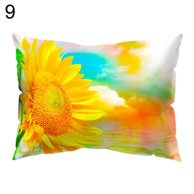 

Sunflower Printed Rectangle Throw Pillow Case Sofa Bed Cushion Cover Home Decor