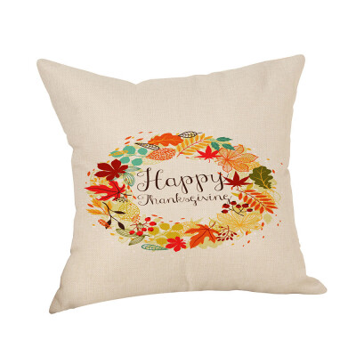 

〖Follure〗Happy Fall Thanksgiving Day Linen Turkey Pillow Case Cushion Cover Home Decor