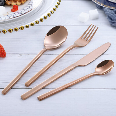 

Toponeto 4PCS Set Stainless Steel Upscale Dinnerware Flatware Cutlery Fork Spoon