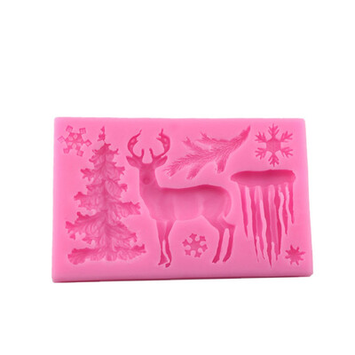 

Gobestart Silicone Mold ElkGlacierChristmas Tree Candy Pastry Biscuits Mould Cake Baking