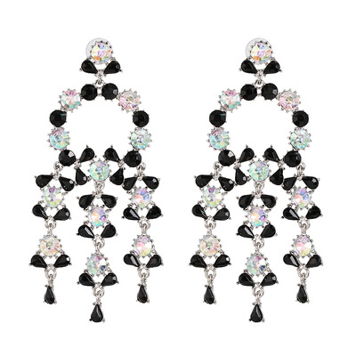 

ZA Statement Long Crystal Drop Earrings for Women Wedding Geometric Big Trendy Dangle Earrings Boho Wholesale Jewelry