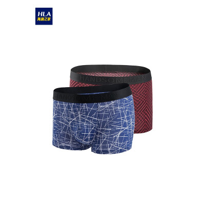 

HLA Haitang House Knit Boxer Shorts Men 2019 Spring New Two Soft Print Panties HUKAJ1R023A Red Brown Pattern Royal Blue Pattern 23 180105