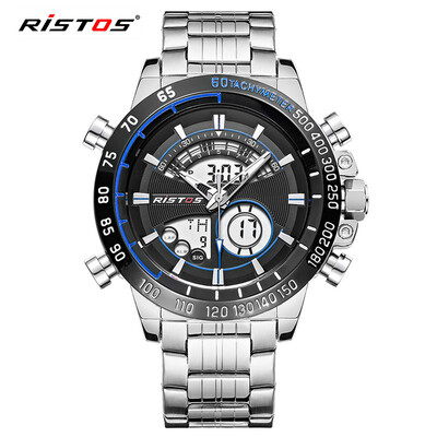 

RISTOS watch mens waterproof luminous multi-function sports dual display 9339