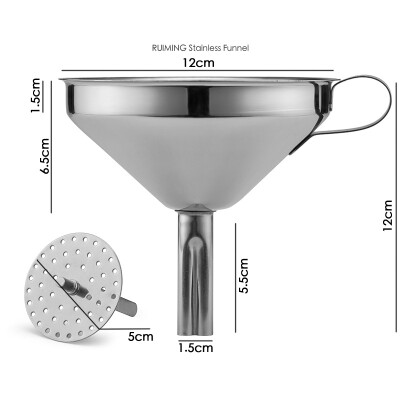 

Stainless Steel Funnel With Detachable Strainer Filter Perfume Liquid Water Kitchen Tools