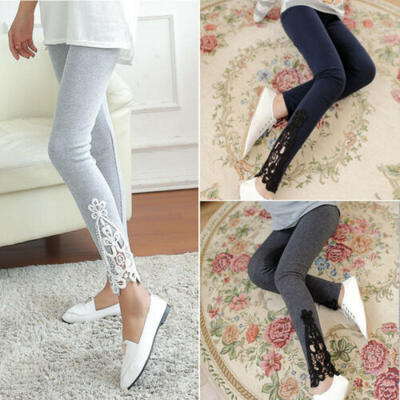 

Fashion Women Lace Crochet Leggings Jeggings Stretchy Full Length Pants AU