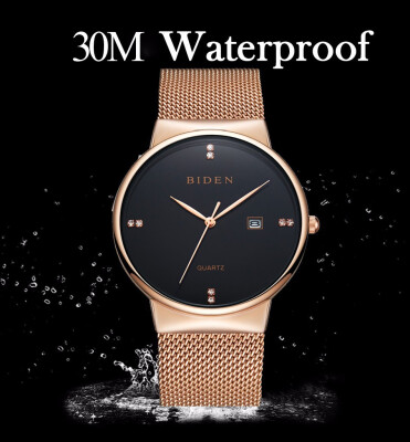 

Biden Biden mens ultra-thin mesh belt waterproof fashion watch