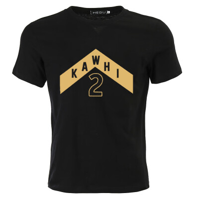 

2019 New Summer Fashion Men Casual T Shirt Kawhi 2 Letter Arrow Sign Printed T-Shirts Round Neck Tops