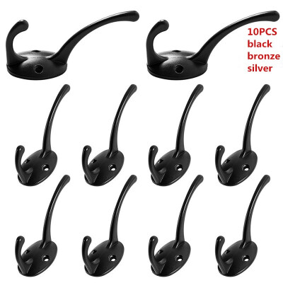 

10PCS 3 COLORS CAST IRON VINTAGE STYLE COAT HOOKS COAT HAT WALL HANGINGS