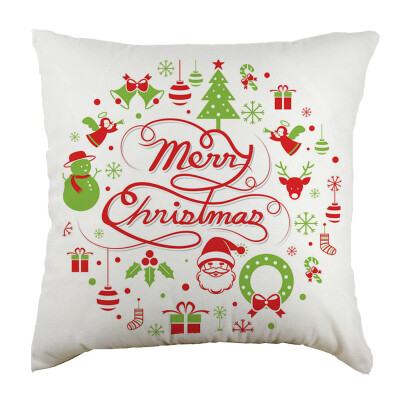 

Tailored Merry Christmas Short Plush Pillowcase Sofa Pad Set Home Decoration 18x18 Inch