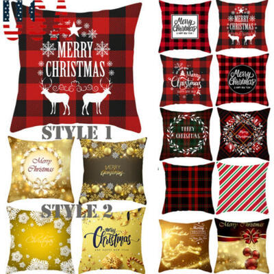 

US STOCK 18x18" Christmas Pillow Case Sofa Car Throw Cushion Covers Home Decor