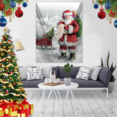 

Gobestart Santa Claus Tapestry Christmas Gift Blanket Wall Hanging Wall Decoration 29x37In