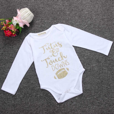 

Newborn Infant Clothes Baby Boy Girl Top Gilding Letter Romper Outfits Jumpsuit