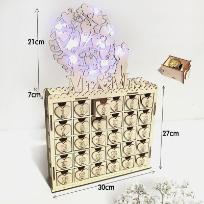 

New Hot LED Wedding Sign Chocolate Tree Drawer Cabinet Display Stand Wooden DIY Jewelry Party Decoration Festival Ornament Gifts