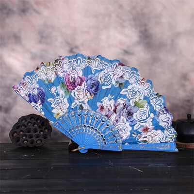 

Siaonvr Best Chinese Style Dance Wedding Party Lace Silk Folding Hand Held Flower Fan