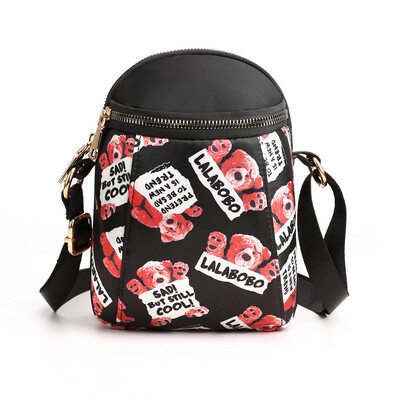 

Waterproof oblique bag female Korean version vertical printing mobile phone bag 100 light pocket mini bag