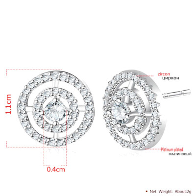 

925 Zircon Party Crystal Excellent Sterling Diamond Luxury Ear Silver Earrings Jewelry Fashion Luxury Earring Women