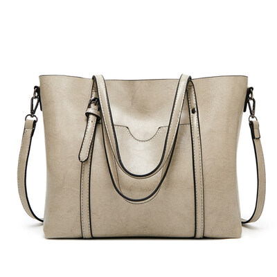 

Large Capacity Solid Color Tote Women Faux Leather Zip Crossbody Shoulder Bag