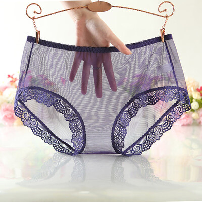

Women Sexy Underpants Briefs Ultra-thin Mesh Lace Transparent Seamless Knickers