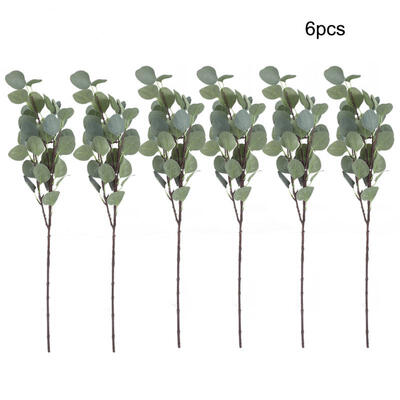 

Greensen 6Pcs Apple Leaf Straight Artificial Plant Home Living Room Mall Decoration Wedding Decor