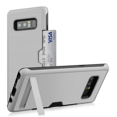 Hybrid Bumper Case Samsung Galaxy Note 8 Card Holder Stand Cover Samsung Note 8 Note8 SM-N950F SM-N950FDS SM-N950FD Armor Case