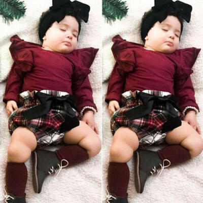 

USA Newborn Baby Girl Outfits Clothes Romper Tops Jumpsuit Shorts Pants 3PCS Set