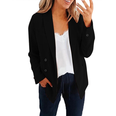 

Toponeto Womens Ladies Solid Turn Down Collar Jacket Long Sleeve Coat Parka Outerwear