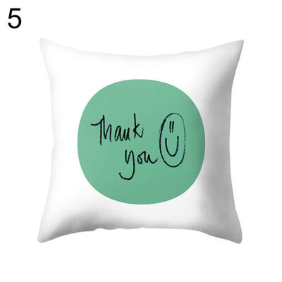 

English Letter Square Throw Pillow Case Cushion Cover Sofa Bed Home Office Decor