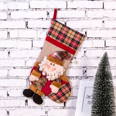 

Tailored Merry Christmas Plush Tree Hanging Gift Candy Large Socks Decoration