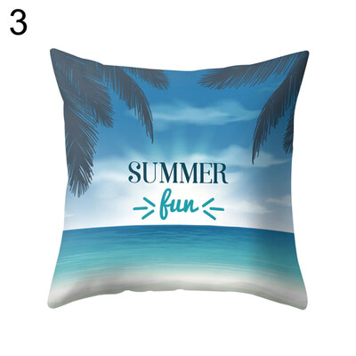 

Coconut Tree Sunset Pillow Case Sofa Waist Throw Cushion Cover Home Decoration