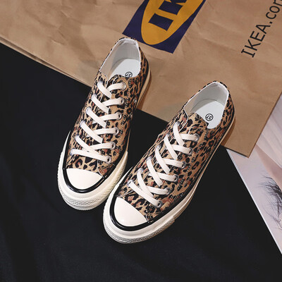

Comet EVENSTAR high canvas shoes female leopard print Korean students Harajuku ulzzang shoes shoes