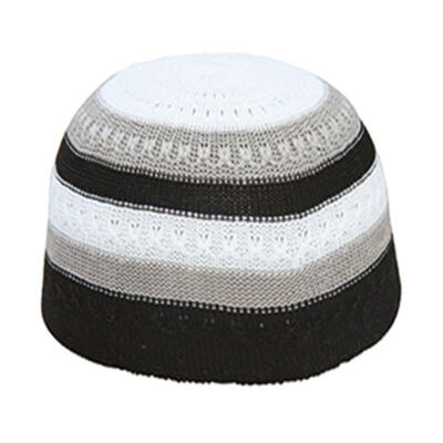 

Men Muslim Islamic Prayer Cap Color Block Outdoor Skull Hat Topi Beanie Headwear