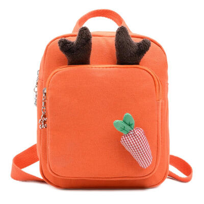 

Cute Carrot Ear Decor Travel Backpacks Kids School Bags Canvas Knapsack