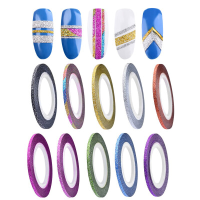 

Toponeto 10 Colors Rolls 2mm Striping Tape Line Rough Styles Nail Art Tips Decals