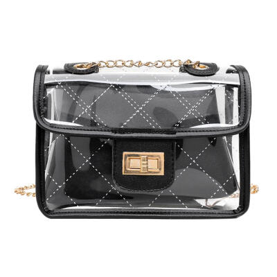 

Fashion Transparent PVC Women Chain Shoulder Bag Daily Small Messenger Bag