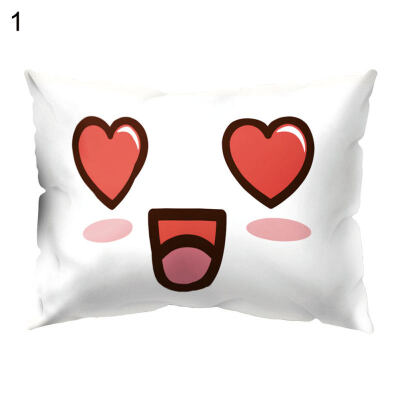 

Cute Facial Expression Pillow Case Cushion Cover Sofa Car Cafe Office Bed Decor