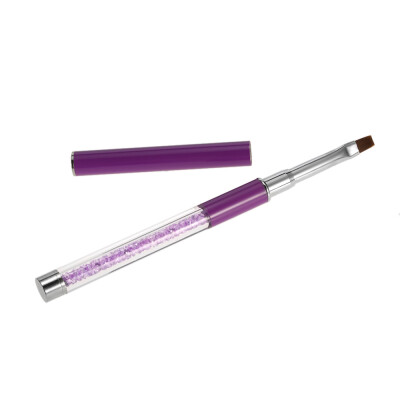 

1pc Nail Art Brush Nylon DIY Nail Pen Flat Nail Painting Brush Salon Decoration Pen for UV Gel Nail Tool Purple