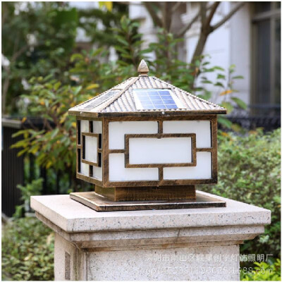 

Solar light led square wall lamp home door pillar lamp super bright column head light square Chinese word lamp