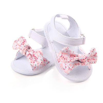 

Sweet Summer Baby Shoes Girl Princess Big Bow Floral First Walkers Soft Soled Anti-Slip Kids Bebe Footwear 0-12M