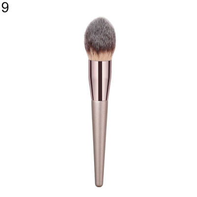 

1Pc Champagne Gold Handle Eyebrow Foundation Powder Flame Makeup Brush Portable