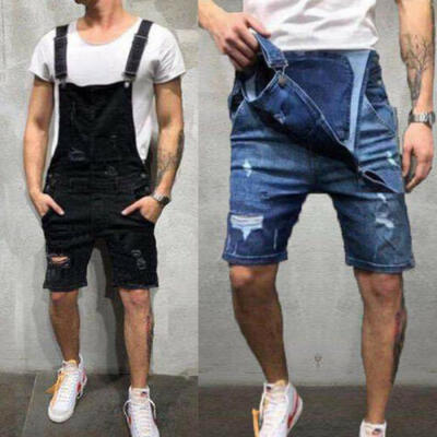 

AU Mens Bib&Brace Overalls Work Trousers Dungarees Casual Jumpsuit Romper