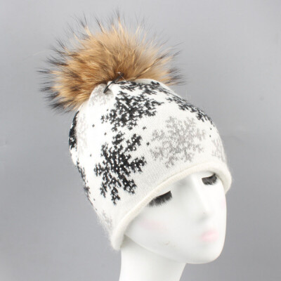 

Tailored Women Winter Snowflake Wool Knit Hat Beanie Warm Cap